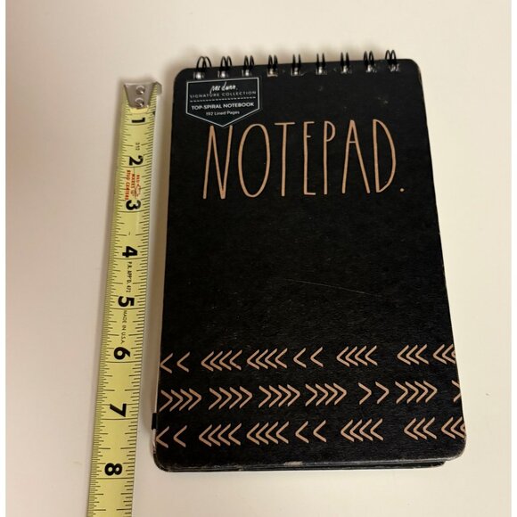 Rae Dunn Signature Collection Top Spiral Notepad 192 Lined Pages & Elastic Band - Picture 6 of 6